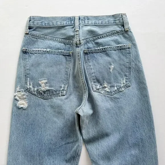 Agolde '90s Jeans Mid-Rise Loose Fit Size 25 Distressed Straight Leg Retro USA - Picture 8 of 9